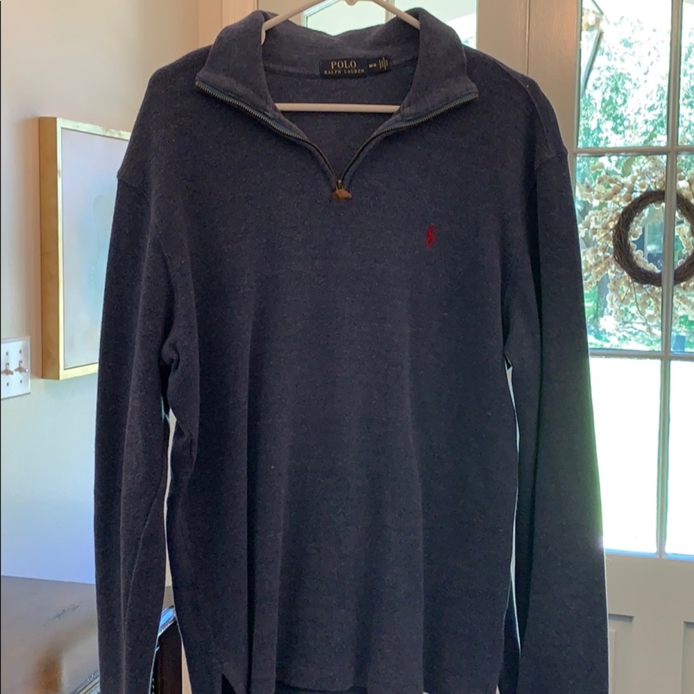 Quarter zip polo sweater - color Blue
